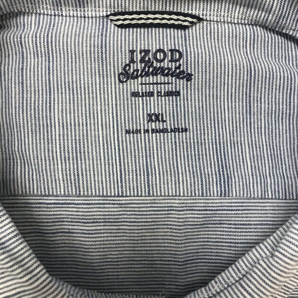 IZOD Men's Saltwater Relaxed Shirt XXL True Blue - Picture 3 of 6